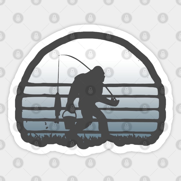 Bigfoot fishing Sticker by JameMalbie